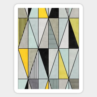 Colorful Concrete Triangles - Yellow, Blue, Grey Magnet